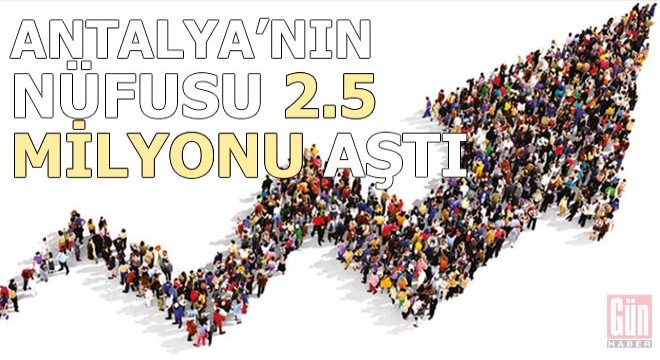 Antalya’nın nüfusu 2.5 milyonu aştı
