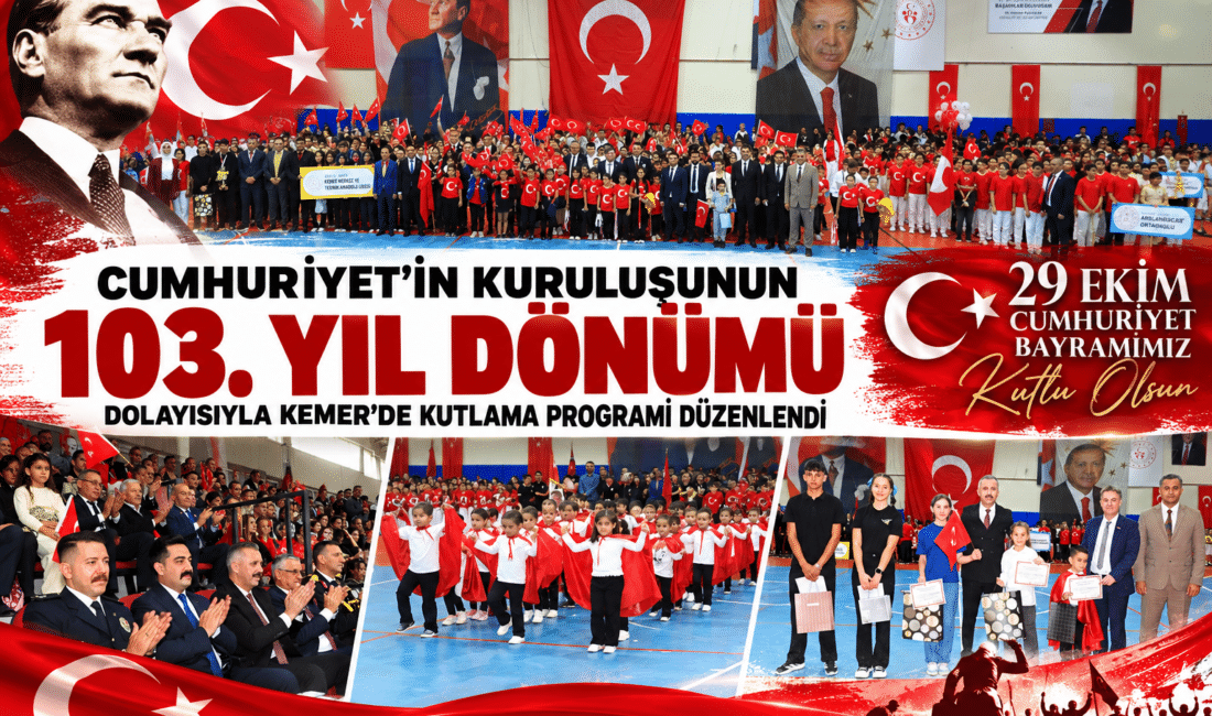 Cumhuriyet’in kuruluşunun 103. yıl dönümü dolayısıyla Kemer’de kutlama programı düzenlendi. Cumhuriyet’in kuruluşunun 103. yıl dönümü dolayısıyla Kemer’de kutlama programı düzenlendi.
Kutlamalar,