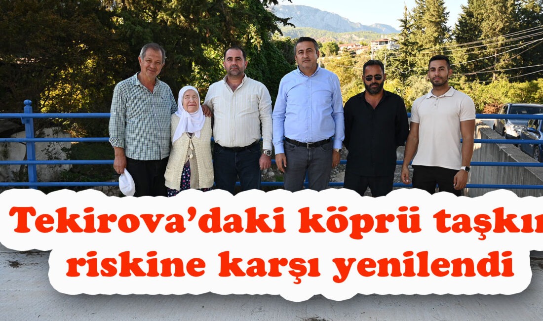 Tekirova’daki köprü taşkın riskine karşı yenilendi Kemer Belediyesi Fen İşleri Müdürlüğü ekipleri, Tekirova Mahallesi'nde şiddetli yağışlarda