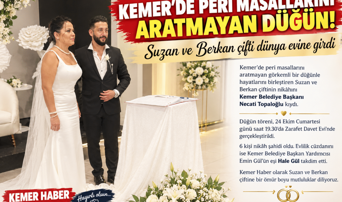 KEMER’DE PERİ MASALLARINI ARATMAYAN DÜĞÜN! Kemer’de Suzan ve Berkan çifti, peri masallarını aratmayan görkemli bir